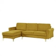 thumbnail image 4 of Lifestyle Solutions Leland Sectional Sofa in Yellow Fabric Upholstery, 4 of 7