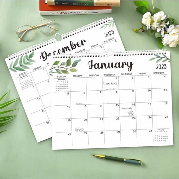 JLFNYA 2025 Wall Calendar 12 Month,Wall Calendar 2025,JAN 2025 - JUNE 2026,Calendar 2025 for Wall,14.8'' x 11.6'',Sturdy Binding, Julian Dates,Holiday Reminder,Large Ruled Blocks