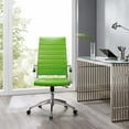 thumbnail image 5 of Computer Work Desk High Back Chair, Faux Leather, Green, Modern Contemporary Urban Design, Home Business Office Furniture, 5 of 9