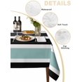 thumbnail image 2 of Turquoise Black Stripe Table Cloth, Modern Abstract Coarse Striped Waterproof Tablecloth for Rectangle Tables, Reusable Washable Fabric Table Cover for Restaurant Kitchen Dining Tables 60"x102", 2 of 6