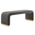 thumbnail image 2 of Modway Koda 60" Performance Velvet Waterfall Long Bench in Brass Storm Gray, 2 of 9