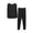 Black, variant on Asxite Plus Size Womens Pajamas Solid Fleece Long Sleeve Top and Pants Warm Matching Set