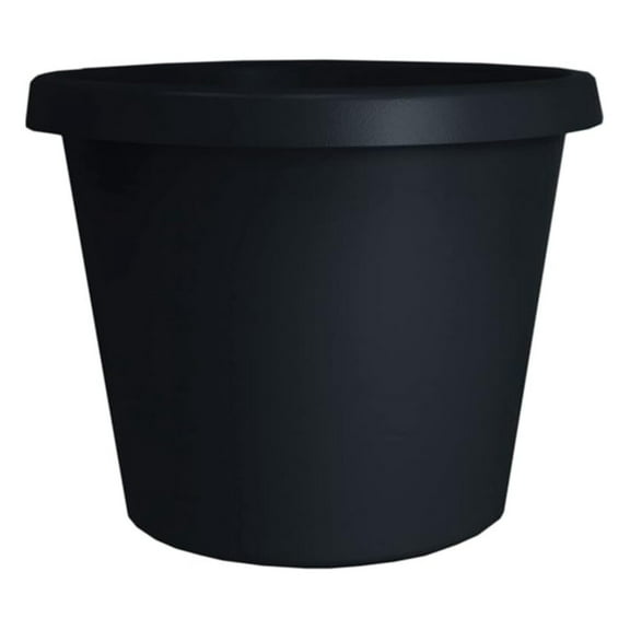 20 Inch Round Plastic Plant Pot - Prima Planter with Rolled Rim, Durable Indoor Outdoor Garden Container for Flowers, Vegetables, Herbs - Black