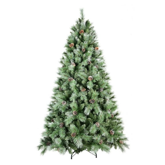 CZMDZH 5ft Pre-Decorated Artificial Christmas Tree with Pine Cones, Eco-Friendly Fireproof Hinged PVC/Hard Needle Xmas Tree, Realistic Green Holiday Decor for Home