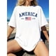 thumbnail image 1 of 100% Cotton American Flag USA States Of America US 4th Of July T-Shirt, 1 of 6