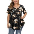 thumbnail image 1 of Puntoco Moda Mujer Tallas grandes Impresión Pachwork Manga corta O-cuello Casual tops Blusa Puntoco Puntoco-3351, 1 of 4