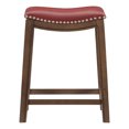 thumbnail image 3 of Homelegance 24" Counter Height Wooden Saddle Seat Barstool, Gray Red (2 Pack), 3 of 6