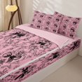 thumbnail image 3 of Homewish Dreamy Bow-Tie Zipper Twin Comforter Sets with Fitted Sheet and 2 Pillowcases For Girls,Black Pink Zipper Bedding Set,Pink Reversible,4-Piece, 3 of 7