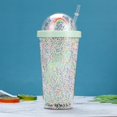 thumbnail image 4 of Water Bottle Rainbow Doll Bubble Bubble Strawing Cup Large Capacity Cute Men And Women Students Summer Ice Cup Double Layer Plastic Cup, 4 of 4