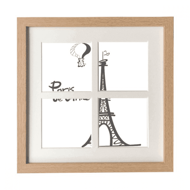 Ligne Dessin Eiffel Tour Contour Paris Cadre Mur Table Affichage 4 Ouvertures Image
