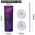 thumbnail image 3 of Galaxy 20oz Stainless Steel Skinny Tumbler – Vacuum Insulated Slim Travel Cup with Lid & Stainless Steel Straw, 360° Full Wrap Printed Tumbler for Home, Office & Outdoor Use, Starry, 3 of 6