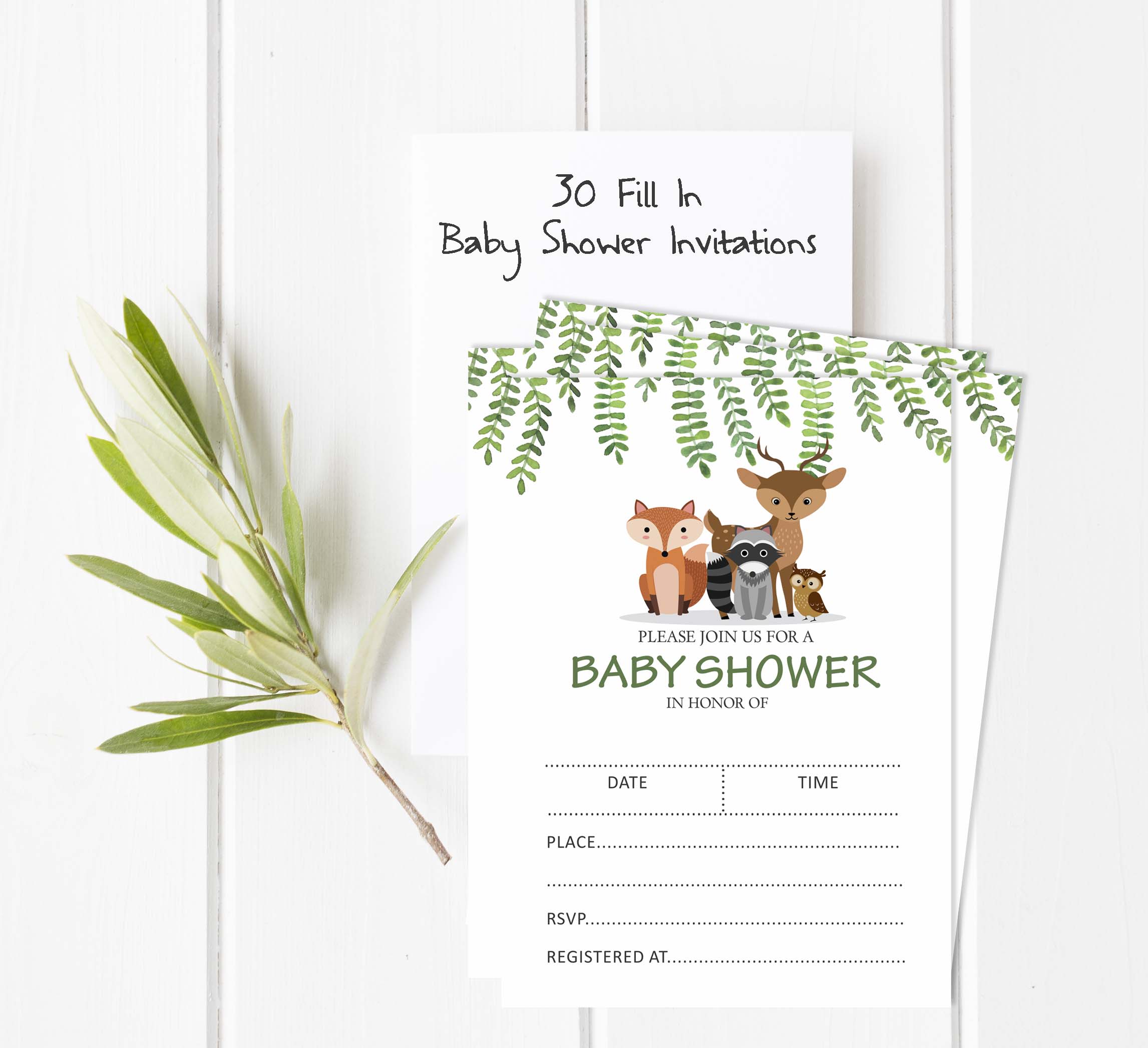 Inkdotpot Set Of 30Jungle Animals Baby Shower Invitations-Diaper Raffle Tickets And Baby Shower Book Request Cards Gender Neutral Invites Its A Boy Its A Girl