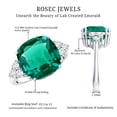 thumbnail image 6 of Rosec Jewels Lab Grown Emerald Statement Engagement Ring (9 Ct, Cushion Cut, AAAA Grade) - Emerald Diamond Ring - with Jewelry Box, 925 Sterling Silver, US 4.00, 6 of 7