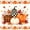 Orange 02, variant on Manfei Cartoon Fall Gnome Truck Twin Bedding for Teens, Orange Autumn Pumpkin Leaf Bedding Comforter Set, Black Reversible, 7-Piece