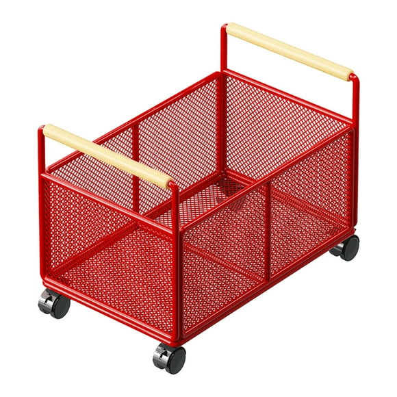 Carrito organizador de archivos con ruedas, estantería de malla, contenedor rodante, carrito utilitario para interiores 30 cm x 48 cm x 30 cm