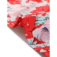 thumbnail image 6 of INSPIRE CHIC Women's Floral Tie V Neck Vintage Ruffle Trumpet Long Sleeve Top XL Pink Red, 6 of 8