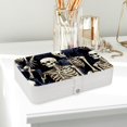 thumbnail image 6 of Skeleton Pu Leather Decorative Box with Removable Compartment, Portable Bracelet Holder, Necklace Organizer, and Storage Box, 6 of 6