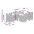 thumbnail image 4 of vidaXL 7 Piece Garden Dining Set with Cushions Black Poly Rattan, 4 of 5