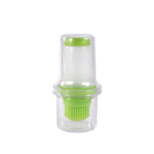 Pincel De Aceite Botella de aceite de silicona de grado alimenticio con tapa y pincel,aplicador de aceite para barbacoa extruido resistente a altas temperaturas (verde,1 pieza) Rkxzt