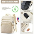 thumbnail image 3 of 15.6 Inch Laptop Backpack for Women- College Teacher Computer Bag Travel Backpack Purse with USB Charging Port Brown＆Black, 3 of 6