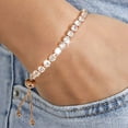 thumbnail image 3 of Krdevn Gold Plated Adjustable Slider Tennis Bracelet Round CZ Inlaid Box Chain Pull Clasp Stackable Wedding Party Women Wrist Jewelry, 3 of 7