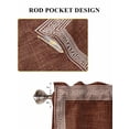 thumbnail image 7 of Dark Brown Geometric Kitchen Curtains 54 Inches length, White Greek Key Design Burlap Modern Art Window Treatment Curtain Drapes, Decorative Window Curtains for Bedroom Cafe, 52"x54", 2 Panels, 7 of 7