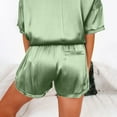 thumbnail image 3 of IROINNID Women's Two Piece Sets Silk Solid Sleepwear Nightwear with Shorts Casual Pajamas Sets,Green, 3 of 3
