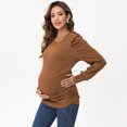 thumbnail image 3 of Maternity Shirts Women's Casual Tops Pregnancy Short Sleeve Striped Ruched Side Tunic Top, 3 of 5