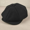 thumbnail image 6 of HJYCHN Mens Newsboy Cap Hat Cailin Irish Boy Cabbie Flat Beret For Fathers Women Unisex Headwear Black XXL, 6 of 9