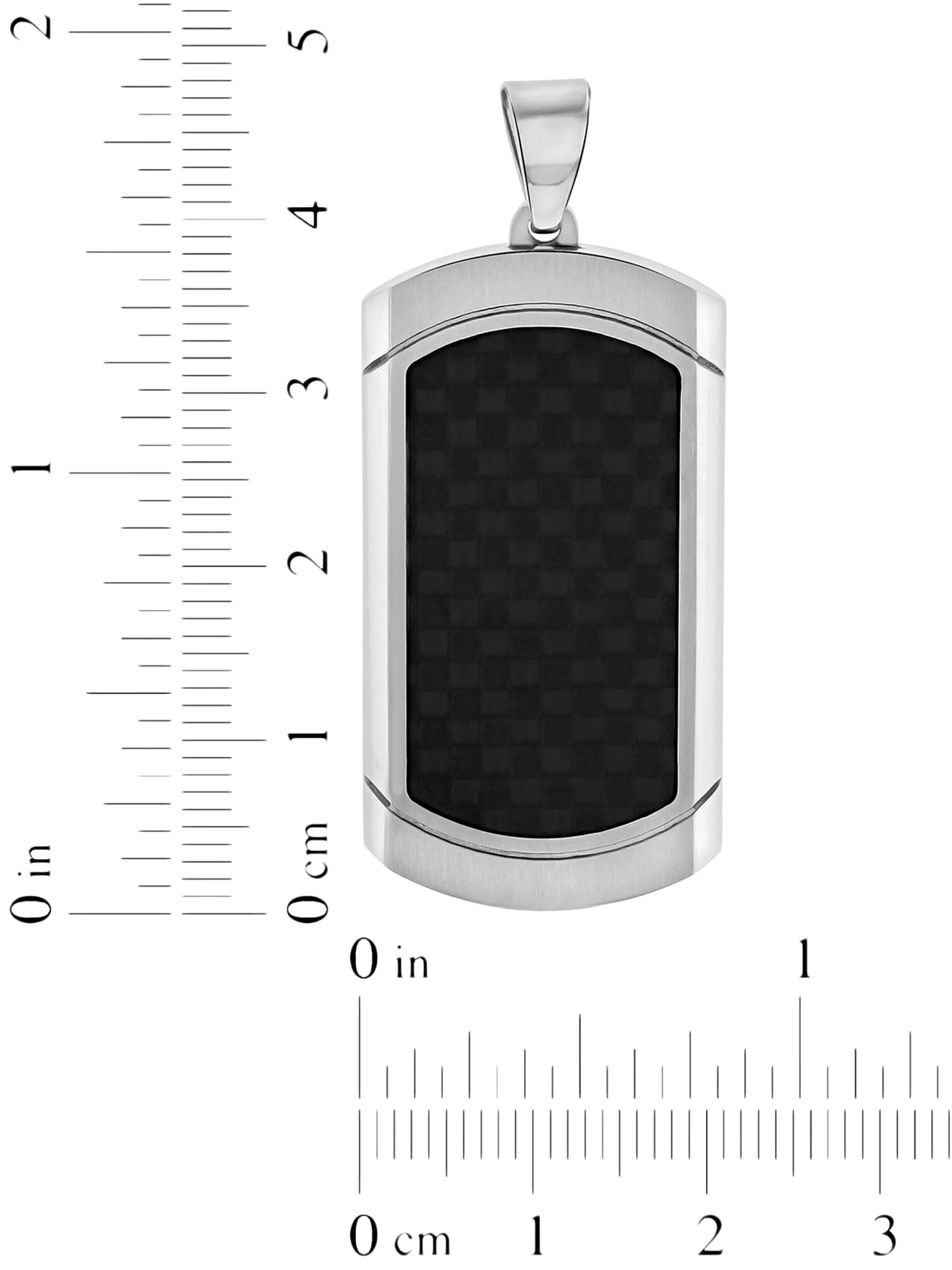 Believe by Brilliance Men’s Stainless Steel Holographic Carbon Fiber Inlay Two-Tone Dog Tag Pendant Necklace Chain