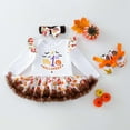 thumbnail image 2 of Gunia Girls Halloween Outfits Hallowmas Cute Pumpkin Long Sleeve Dress 3 Piece For Infant 0-24 Months Party Holiday Dress Up Girl Outfit,White 6-12 Months, 2 of 3