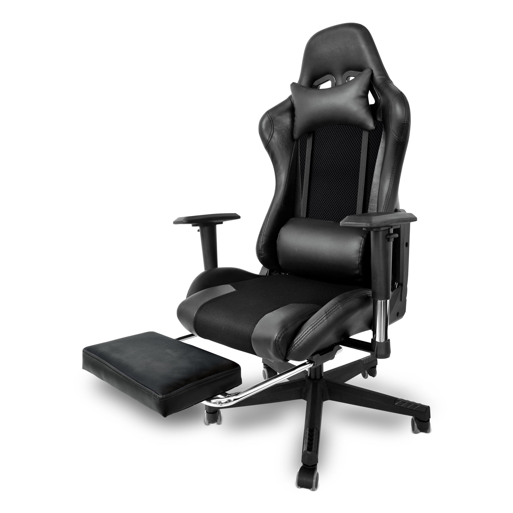 CYLO Adjustable & Lumbar Support Gaming Chair Rocker, Black