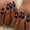 E, variant on Halloween Press On Nails Short Square – 24Pcs Glossy Dark Forest Castle Design Full Cover Reusable False Nails with Jelly Glue & File, Wearable Nail Art Tips for Women Holiday Manicure