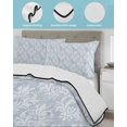 thumbnail image 4 of Quilts Twin Size, Haze Blue Boho Soft Comforter Bedding Set for Bed, Neutral Middle Century Turkish Pattern Lightweight Quilted Bedspread with Pillow Cover(2 Pieces) for All Season, 68x86 Inch, 4 of 6