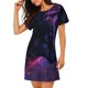 thumbnail image 2 of Easygdp Galactic Wolf Stare Camisón de manga corta para mujer, informal, estampado, 2 of 6