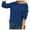 Blue, variant on IROINNID Womens Sweater Round Neckline Pullover Sweater Solid Color Comfy Mid-Length Long Sleeve Hollow Knitwear Straight Socket Sweater