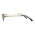 thumbnail image 4 of Art Nouveau Luxury 90s Rimless OG Narrow Rectangle Sunglasses Gold Gradient Blue, 4 of 4