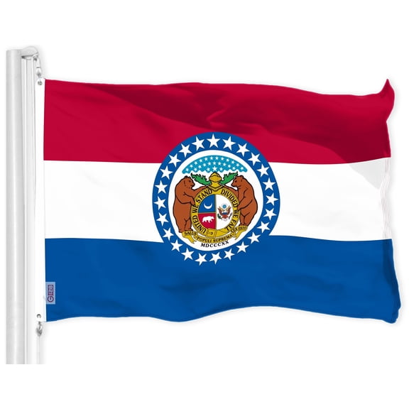 G128 Missouri MO State Flag | 3x5 Ft | LiteWeave Pro Series Printed 150D Polyester | Indoor/Outdoor, Vibrant Colors, Brass Grommets, Thicker and More Durable Than 100D 75D Polyester