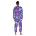 thumbnail image 6 of Sun Trees Whales Purple Adult Onesie Pajamas Slim Fit Christmas One Piece Suit Pjs for Women and Men Hooded Zipper, 6 of 7