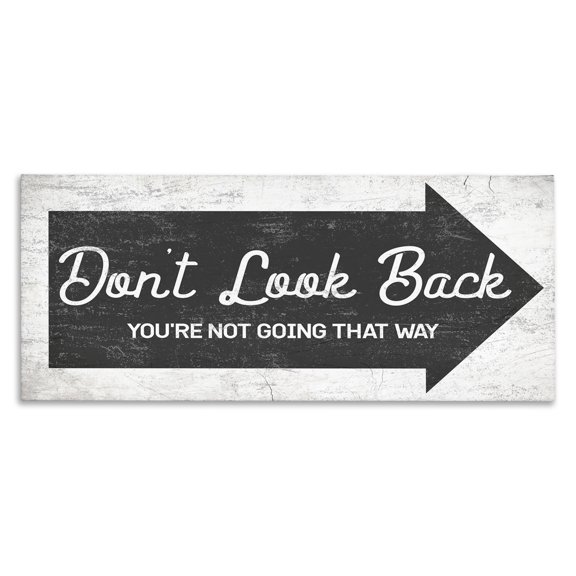 Stupell Industries Rustic Lodge Don't Look Back Forward Facing Arrow Canvas Art, 24 x 10, by Lil' Rue
