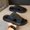 black, variant on Adjustable Buckle Hollow Out Thick Platform Two-Wear Slide Sandals