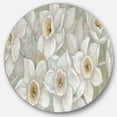 thumbnail image 1 of Designart 'Pure Pastel White flowers' Art Mural Rond en Métal Style Ferme - Disque de 36, 1 of 5