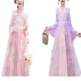 thumbnail image 2 of LYMAYTER Robe Hanfu pour Filles, Tout-Petits, Broderie Florale, Style Ancien, Costume de Performance 2-14 Ans, 2 of 8