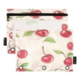 thumbnail image 2 of Ckdifva Pink Cherrys Pencil Pouch 3 Ring Zipper Pencil Case Binder Pockets Clear Top Cosmetic Bag 2 Pack, 2 of 6
