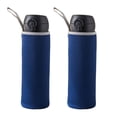 thumbnail image 1 of Kearding Funda plegable para botella de agua Manténgase hidratado mientras viaja Botella de agua plegable Bolsa enfriadora de botellas negra Almacenamiento y organización del hogar 550ml azul marino, 1 of 6