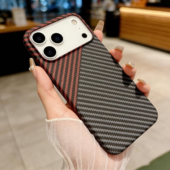 Magnetic Case for iPhone 17 Pro, Anti-Scratch Carbon Fiber Texture Case Compatible with Mag-Safe, Military Grade Drop Protection, Slim Shockproof Phone Cover for iPhone 17 Pro, Color-E