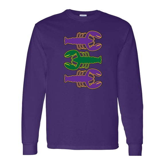 Inktastic Mardi Gras Celebration Funny Crawfish Long Sleeve T-Shirt