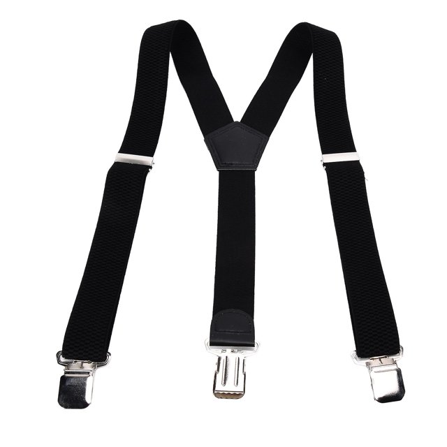 Men's Suspenders, Strong, Adjustable, Beautiful, Practical, Fashionable, with Metal Clip, Wide Suspenders for Formal Evening, Black