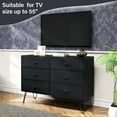 thumbnail image 3 of TC-HOMENY 6-Drawer Wooden Dresser with Fabric Drawers, Chest of Drawers with Fabric Bins, Storage Organizer Perfect for Clothes and Accessories, Black, 3 of 13