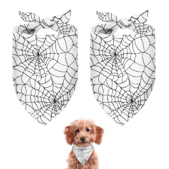 Dog Bandana 2 Pack,Halloween Spider Web Pattern Bandanas for Dogs,Cat Bandana,Small/ Large Dog Bandana 2 Size,Dog Bandanas Girl Boy